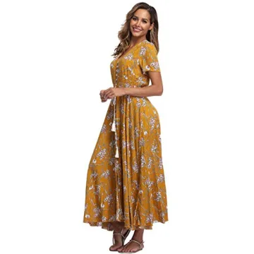 Vintage Women's Floral Maxi Dress for Summer Occasions