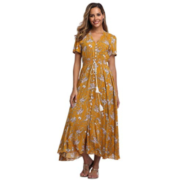 Vintage Women's Floral Maxi Dress for Summer Occasions