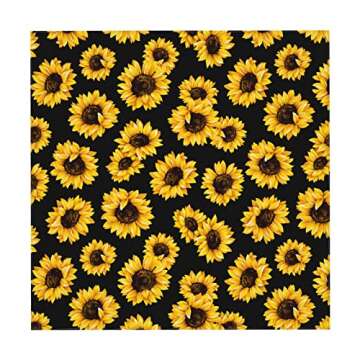 YETOUTOU Sunflower Tablecloth for Square Table Polyester Table Cover for Kitchen Dining Room Decor Outdoor Party 54"X54"