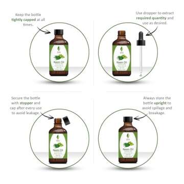 SVA Neem Seed Oil - 4 Fl Oz – 100% Natural Cold Pressed Neem Oil - for Face, Skin Care, Hair Care,...