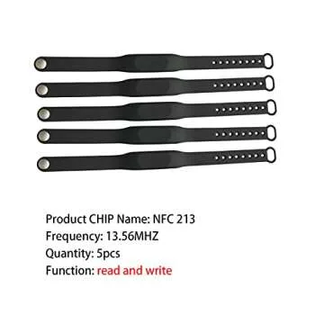 HECERE NFC Forum Type 2 ISO 14443A 213 168 Bytes Silicone Wristband/Bracelet (Pack of 5)