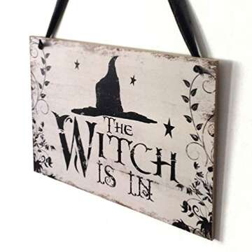 TINKSKY Witch Hat Halloween Welcome Sign for All Occasions