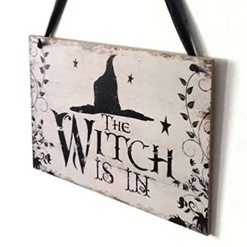 TINKSKY Witch Hat Halloween Welcome Sign for All Occasions