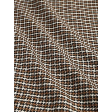 CIDER Houndstooth High Waist Wide Leg Trousers for Women