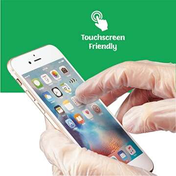 Care Plus Disposable Vinyl Gloves Large Size | Heavy Duty | Non Sterile | Powder Free | Latex Free Rubber | 100 Count Box |food Safe