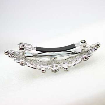 Faship Gorgeous Clear Crystal Floral Hair Barrette Clip