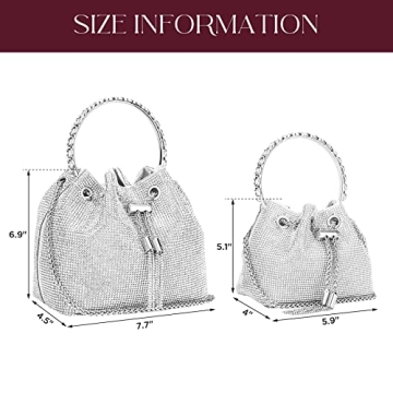 SWEETV Rhinestone Bucket Handbag For Formal Events