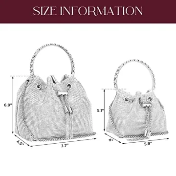 SWEETV Rhinestone Bucket Handbag For Formal Events