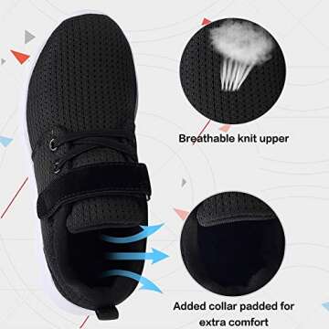 TOEDNNQI Boys Girls Sneakers Kids Lightweight Breathable Strap Athletic Running Shoes for Toddler/Li...