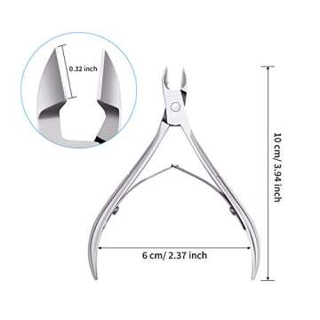 Mudder 3 Packs Cuticle Nippers Cutter Tool Stainless Steel Nail Cuticle Trimmer Remover with Pointed Blade Scissors Pedicure Manicure Tool for Fingernails Nails Care and Toenails(Silver)