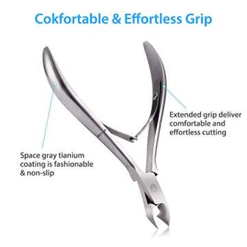 Mudder 3 Packs Cuticle Nippers Cutter Tool Stainless Steel Nail Cuticle Trimmer Remover with Pointed Blade Scissors Pedicure Manicure Tool for Fingernails Nails Care and Toenails(Silver)