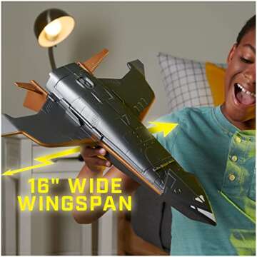 DC Comics, Hawk Cruiser Patrol, Includes Black Adam and Hawkman Action Figures, Over 16-inch Wide, F...