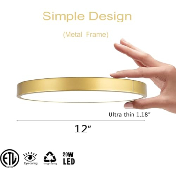 MonDaufie 12 Inch Gold Ceiling Light Fixture for Any Space