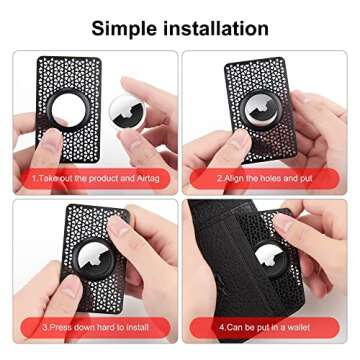 [Ultra Thin] for Airtag Wallet Holder 2 Pack, Airtag Holder, 0.1 inch Thickness, Airtag Wallet Case Slim Thin Card Case for Purse, Handbag, Backpack Wallet, Clutch (Black)