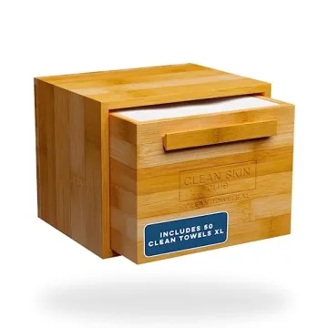 Eco-Friendly Luxe Bamboo Box with XL Disposable Face Towels for Pristine Skin