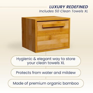 Luxe Bamboo Box XL Disposable Face Towels for Clean Skin