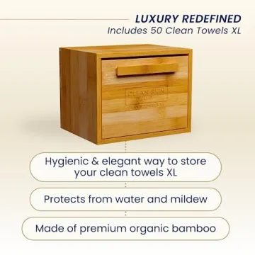 Luxe Bamboo Box XL Disposable Face Towels for Clean Skin