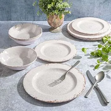Gibson Home Mauna Melamine Dinnerware Set for 4