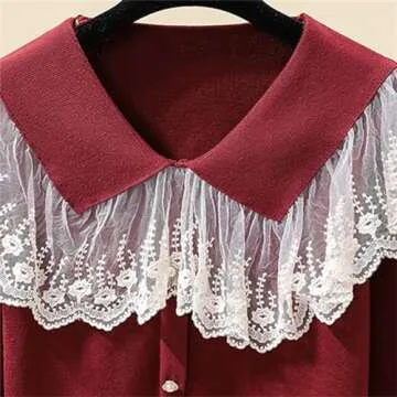 Chic Lace Doll Collar Cardigan for Women - Autumn Winter Style