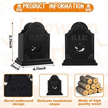 Tombstone Gothic Pen Holder Coffin Makeup Brush Holder Utensil Holder Goth Toothbrush Holder Spooky Bathroom Decor Office Pencil Organizer for Desk Christmas Decor Goth Gifts Goth Vanity Accessories