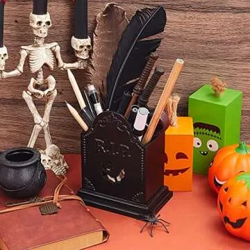 Tombstone Gothic Pen Holder for Makeup and Office