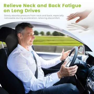 Dreamer Car Back Support Lumbar Support for Car & Car Neck Pillow kit for Driving Fatigue Relief,Memory Foam Ergonomic Car Pillow Comfort Your Neck and Back,Black