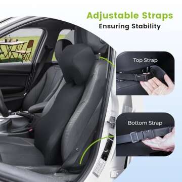 Dreamer Car Back Support Lumbar Support for Car & Car Neck Pillow kit for Driving Fatigue Relief,Memory Foam Ergonomic Car Pillow Comfort Your Neck and Back,Black