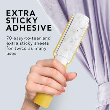 Flint XL Retractable Lint Roller for Clothes, Refillable and Reusable Pet Hair Roller with 140 Extra Tear-Off Sheets, Perfect Lint Rollers for Pet Hair Extra Sticky Light Grey