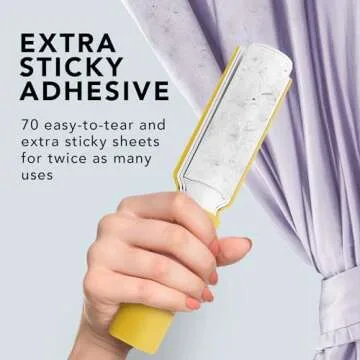 Flint XL Retractable Lint Roller for Clothes, Refillable and Reusable Pet Hair Roller with 140 Extra Tear-Off Sheets, Perfect Lint Rollers for Pet Hair Extra Sticky Light Grey