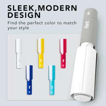 Flint XL Retractable Lint Roller for Clothes, Refillable and Reusable Pet Hair Roller with 140 Extra Tear-Off Sheets, Perfect Lint Rollers for Pet Hair Extra Sticky Light Grey