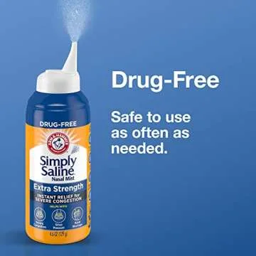 Arm & Hammer Simply Saline Extra Strength Nasal Mist 4.6oz, Saline Nasal Spray, Drug-Free, 3-Pack
