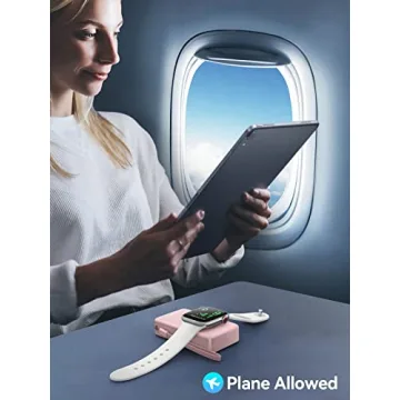 LVFAN Portable Charger for Apple Watch, 4000mAh iWatch Charger Power Bank Wireless Battery Pack Magnetic Travel Smart Watch Charger for Apple Watch Series 10 9 8 7 6 5 4 3 2 1 SE Ultra 2 Ultra (Pink)