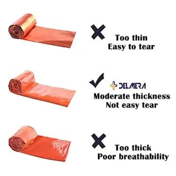 Delmera Emergency Sleeping Bag, Lightweight Survival Sleeping Bags Waterproof Thermal Emergency Blanket, Bivy Sack Survival Gear for Outdoor Adventure, Camping, Hiking, Orange&Camouflage