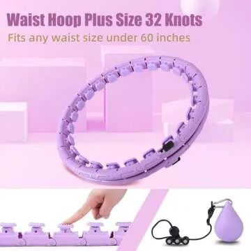 OurStarry 34 Knots Weighted Workout Hoop Plus Size, Smart Waist Exercise Ring for Adults Weight Loss (34Links Purple)