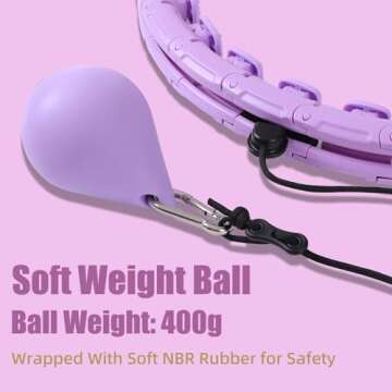 OurStarry 34 Knots Weighted Workout Hoop Plus Size, Smart Waist Exercise Ring for Adults Weight Loss (34Links Purple)