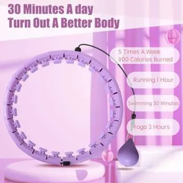 OurStarry 34 Knots Weighted Workout Hoop Plus Size, Smart Waist Exercise Ring for Adults Weight Loss (34Links Purple)