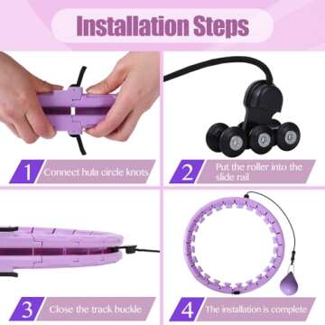 OurStarry 34 Knots Weighted Workout Hoop Plus Size, Smart Waist Exercise Ring for Adults Weight Loss (34Links Purple)