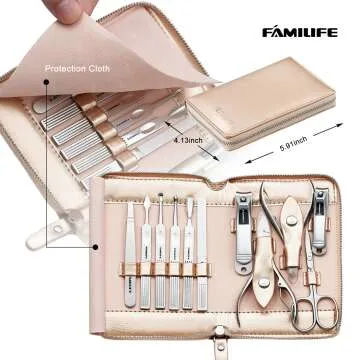 Professional Manicure Set with Leather Case for Women