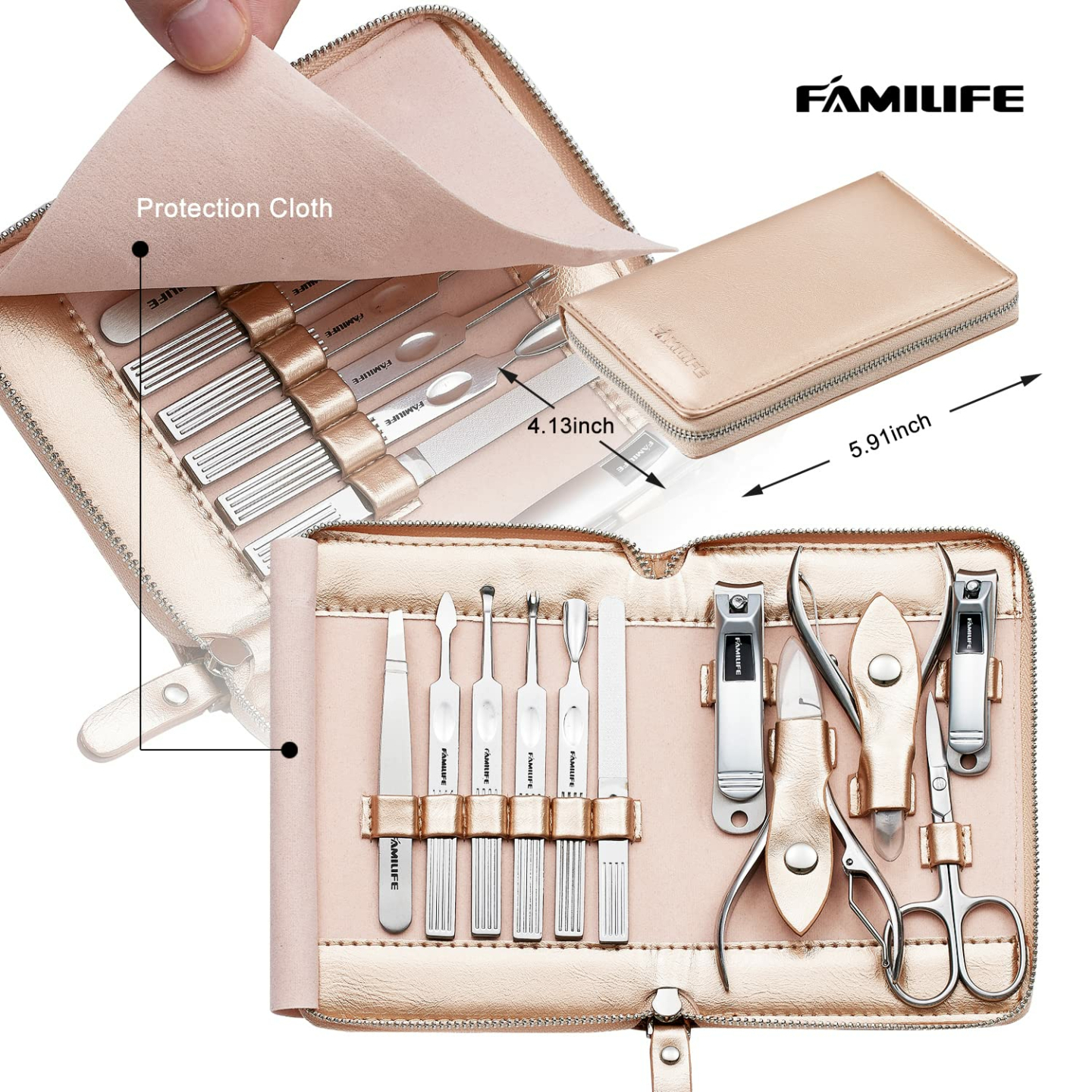 Professional Manicure Set with Leather Case for Women