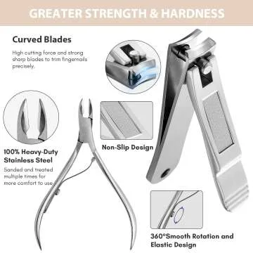 Professional Manicure Set with Leather Case for Women