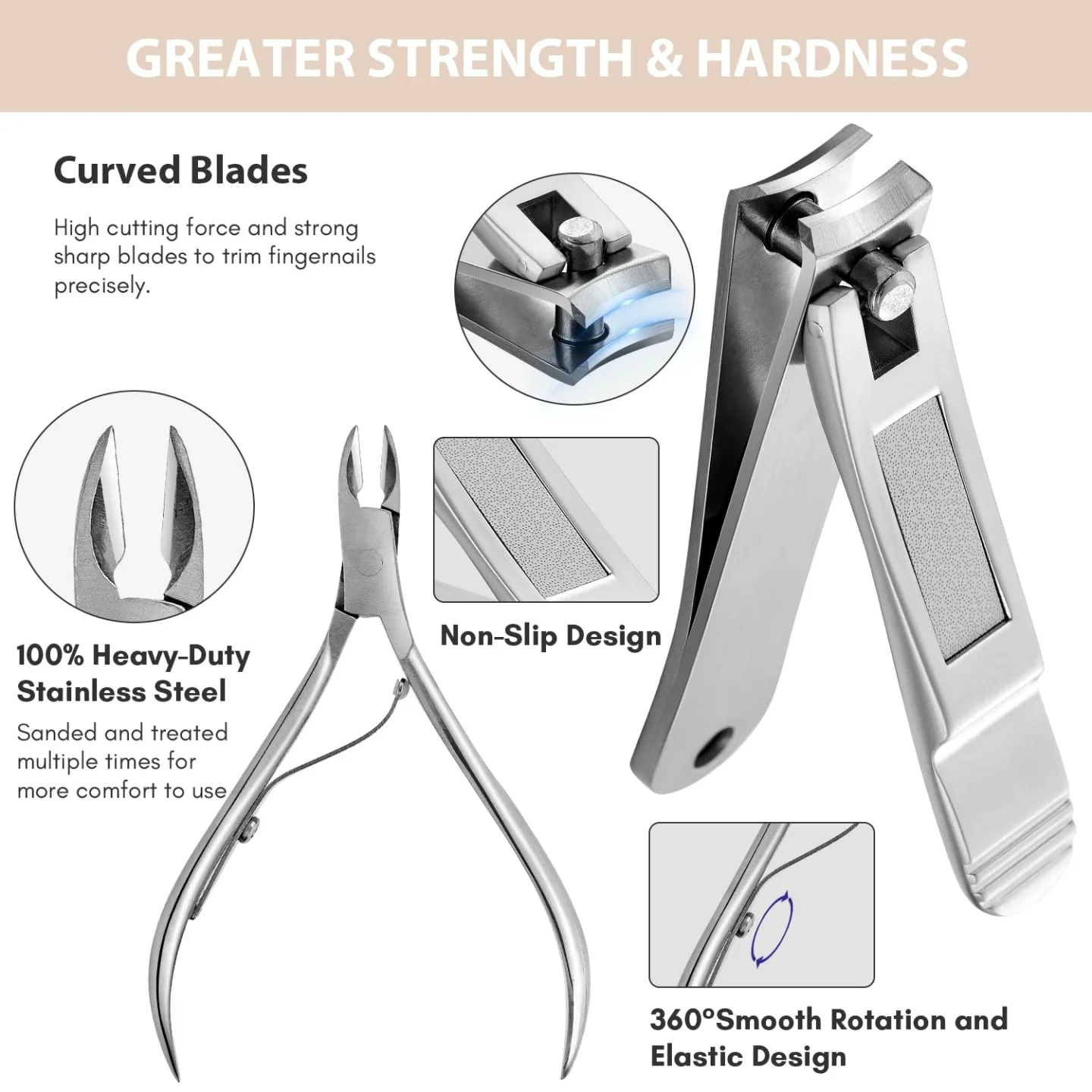 Professional Manicure Set with Leather Case for Women