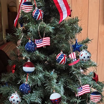 Memorial Day Tree Decorations 12 Pcs Patriotic Ornaments