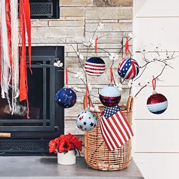 Memorial Day Tree Decorations 12 Pcs Patriotic Ornaments