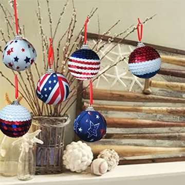 Memorial Day Tree Decorations 12 Pcs Patriotic Ornaments