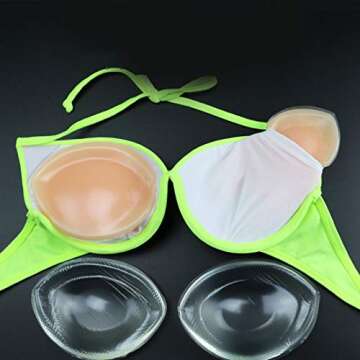 Clear Silicone Bra Inserts - Triangle Gel Breast Enhancers for Women
