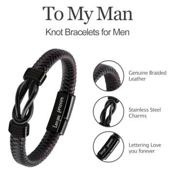 Valentines Day Gifts for Him Boyfriend Gifts for Men Mens Bracelet Valentine's Day Mens Gifts Bracel...