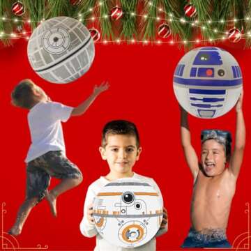 NINOSTAR Large Play Balls Set of 3 - Fun Indoor and Outdoor Gift, Size 14 Inches - Can Use for Play/Room Decor/Party Decor/Pool Inflatable Water Toys