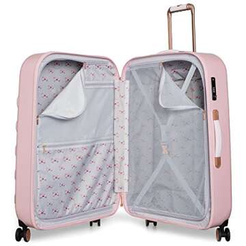 Ted Baker Women's Beau Stylish Lightweight Hard-Shell Luggage (Pink, Checked-Large)