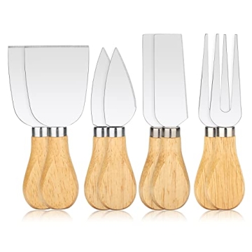 Bovulo 8-Piece Set of Premium Cheese Knives - Stainless Steel Mini Cheese Knife Set for Charcuterie ...