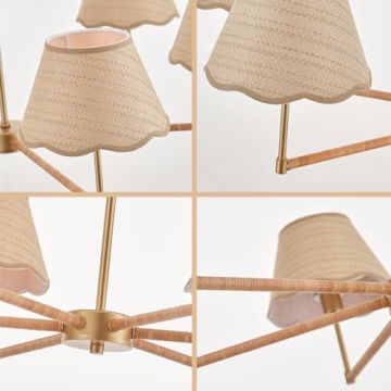 Stylish ELYYCUPA 39" Boho Rattan Chandelier - Perfect for Every Space